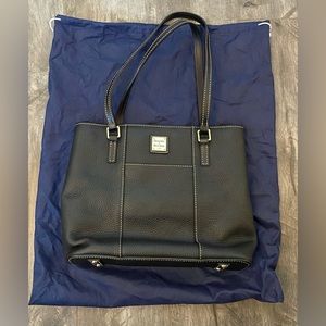 Dooney & Bourke Black Pebbled Leather Lexington Tote